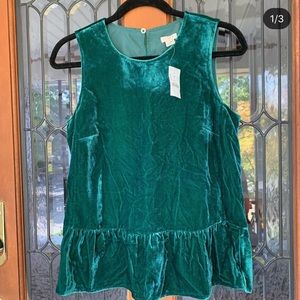 JCREW Velvet Peplum Blouse